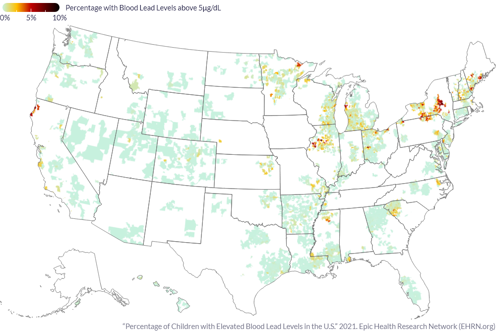 Elevated Blood Lead Levels Still an Issue for Children in Midwest and Northeast